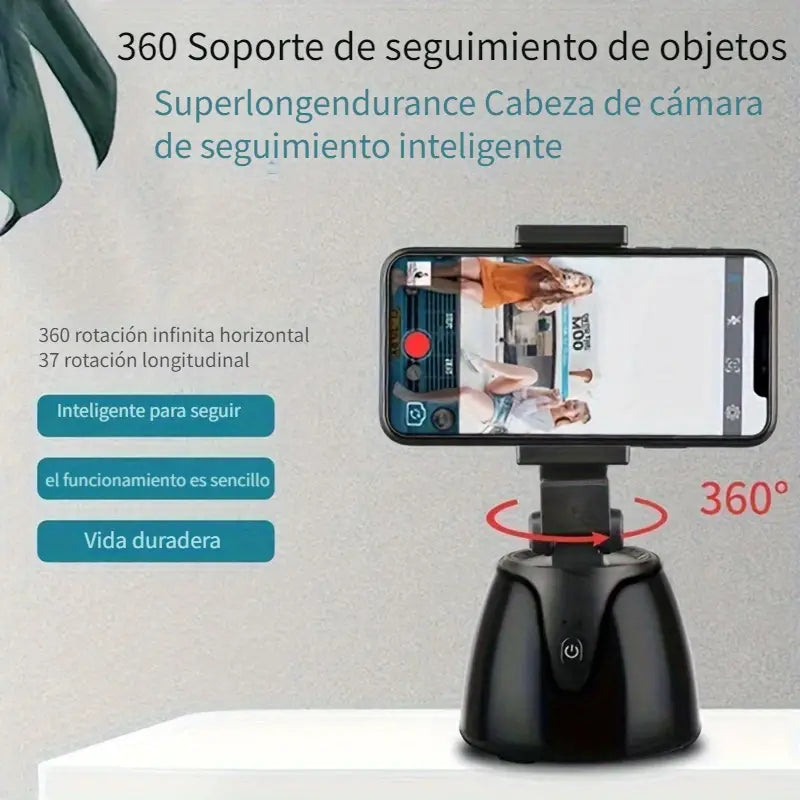 Soporte de teléfono con seguimiento facial automático con rotación 360°