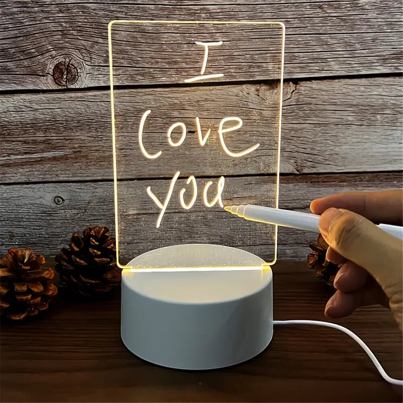 Ilumina tus Ideas: Tablero de Notas LED con Luz Nocturna USB y Pluma – Mensajes Brillantes para tus Noches